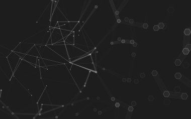 Çokgen alanı düşük Poli koyu arka plan, 3d render