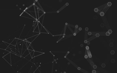 Çokgen alanı düşük Poli koyu arka plan, 3d render