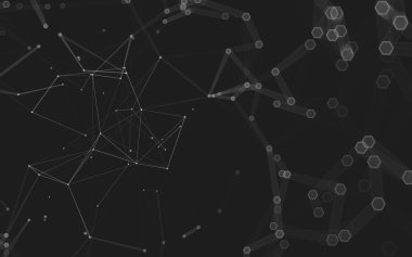 Çokgen alanı düşük Poli koyu arka plan, 3d render