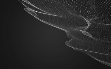 Çokgen alanı düşük Poli koyu arka plan, 3d render