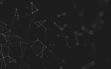 Çokgen alanı düşük Poli koyu arka plan, 3d render