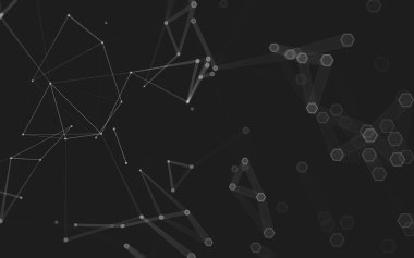 Çokgen alanı düşük Poli koyu arka plan, 3d render