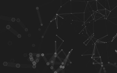 Çokgen alanı düşük Poli koyu arka plan, 3d render