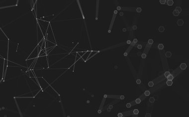 Çokgen alanı düşük Poli koyu arka plan, 3d render