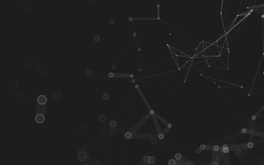 Çokgen alanı düşük Poli koyu arka plan, 3d render