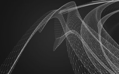 Çokgen alanı düşük Poli koyu arka plan, 3d render