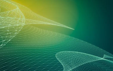 Çokgen alanı düşük Poli koyu arka plan, 3d render