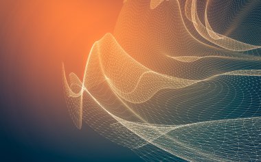 Çokgen alanı düşük Poli koyu arka plan, 3d render