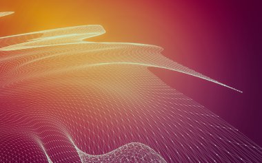 Çokgen alanı düşük Poli koyu arka plan, 3d render