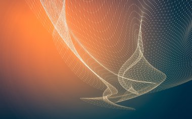 Çokgen alanı düşük Poli koyu arka plan, 3d render