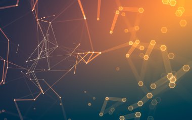 Çokgen alanı düşük Poli koyu arka plan, 3d render