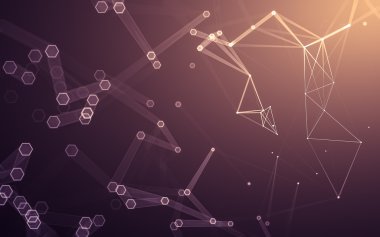 Çokgen alanı düşük Poli koyu arka plan, 3d render