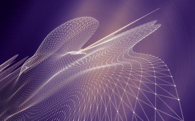 Çokgen alanı düşük Poli koyu arka plan, 3d render