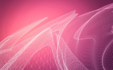 Çokgen alanı düşük Poli koyu arka plan, 3d render