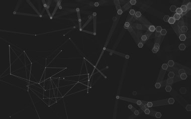 Çokgen alanı düşük Poli koyu arka plan, 3d render