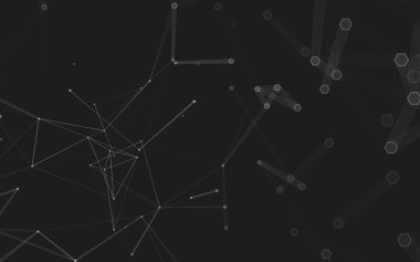 Çokgen alanı düşük Poli koyu arka plan, 3d render