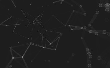 Çokgen alanı düşük Poli koyu arka plan, 3d render