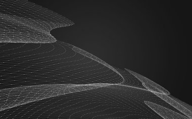 Çokgen alanı düşük Poli koyu arka plan, 3d render