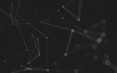 Çokgen alanı düşük Poli koyu arka plan, 3d render