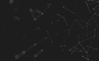 Çokgen alanı düşük Poli koyu arka plan, 3d render