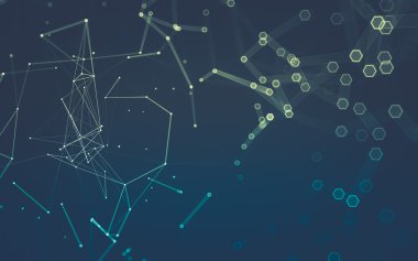 Çokgen alanı düşük Poli koyu arka plan, 3d render