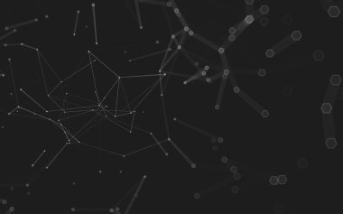 Çokgen alanı düşük Poli koyu arka plan, 3d render