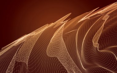 Çokgen alanı düşük Poli koyu arka plan, 3d render