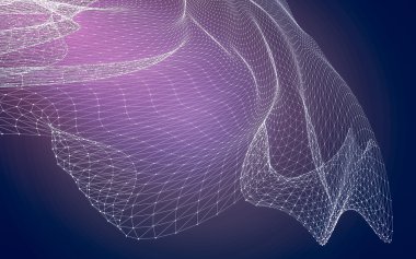 Çokgen alanı düşük Poli koyu arka plan, 3d render