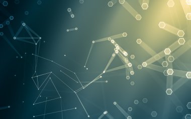 Çokgen alanı düşük Poli koyu arka plan, 3d render