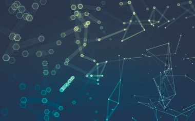 Çokgen alanı düşük Poli koyu arka plan, 3d render