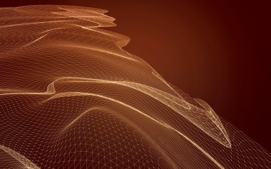 Çokgen alanı düşük Poli koyu arka plan, 3d render