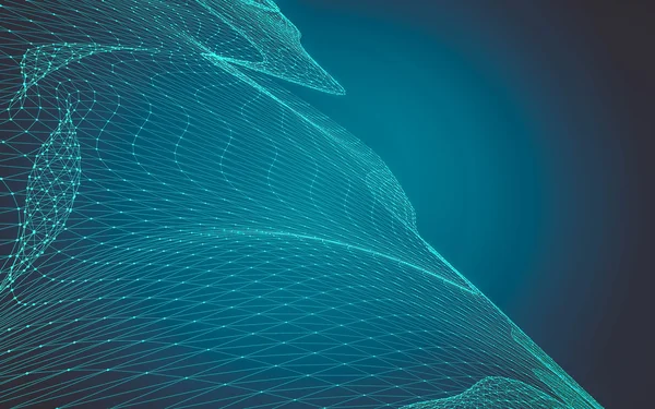 Çokgen alanı düşük Poli koyu arka plan, 3d render