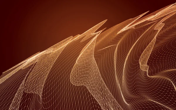 Çokgen alanı düşük Poli koyu arka plan, 3d render