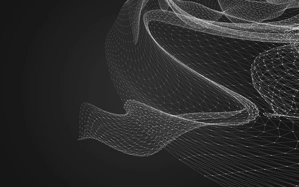 Çokgen alanı düşük Poli koyu arka plan, 3d render