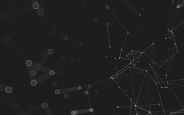 Çokgen alanı düşük Poli koyu arka plan, 3d render