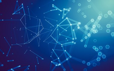 Çokgen alanı düşük Poli koyu arka plan, 3d render