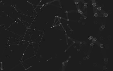 Çokgen alanı düşük Poli koyu arka plan, 3d render