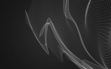 Çokgen alanı düşük Poli koyu arka plan, 3d render