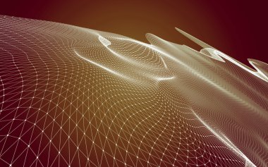 Çokgen alanı düşük Poli koyu arka plan, 3d render