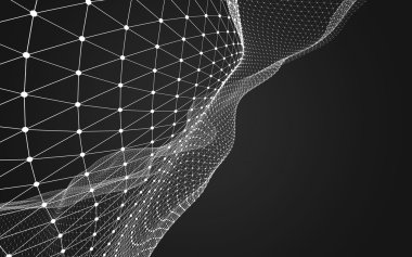 Çokgen alanı düşük Poli koyu arka plan, 3d render