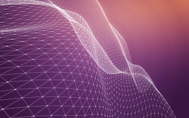 Çokgen alanı düşük Poli koyu arka plan, 3d render