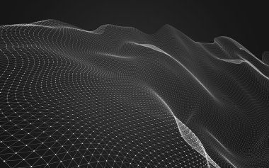 Çokgen alanı düşük Poli koyu arka plan, 3d render