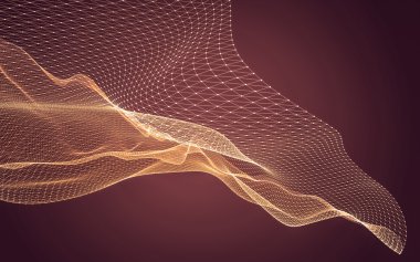 Çokgen alanı düşük Poli koyu arka plan, 3d render