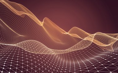 Çokgen alanı düşük Poli koyu arka plan, 3d render