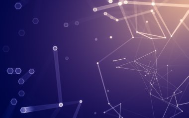 Çokgen alanı düşük Poli koyu arka plan, 3d render