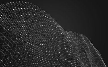 Çokgen alanı düşük Poli koyu arka plan, 3d render