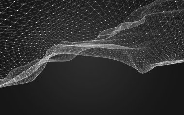 Çokgen alanı düşük Poli koyu arka plan, 3d render