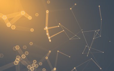 Çokgen alanı düşük Poli koyu arka plan, 3d render