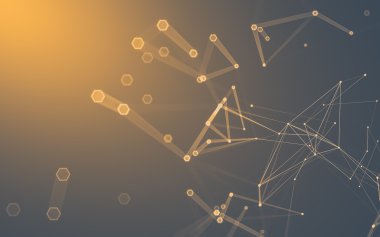 Çokgen alanı düşük Poli koyu arka plan, 3d render