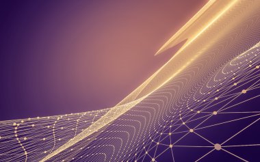 Çokgen alanı düşük Poli koyu arka plan, 3d render